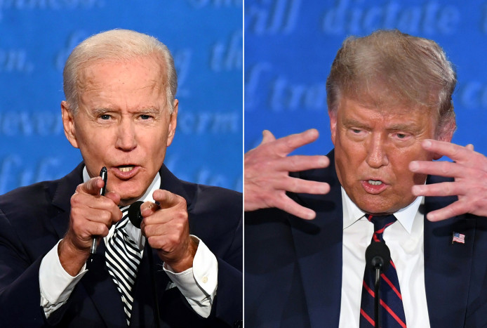 Joe Biden (kiri) dan Donald Trump (Kanan).