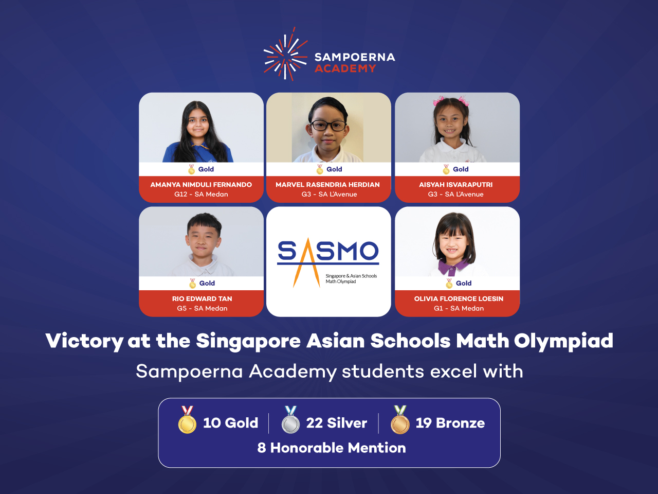 Siswa Sampoerna Academy Raih 59 Penghargaan  di SASMO 