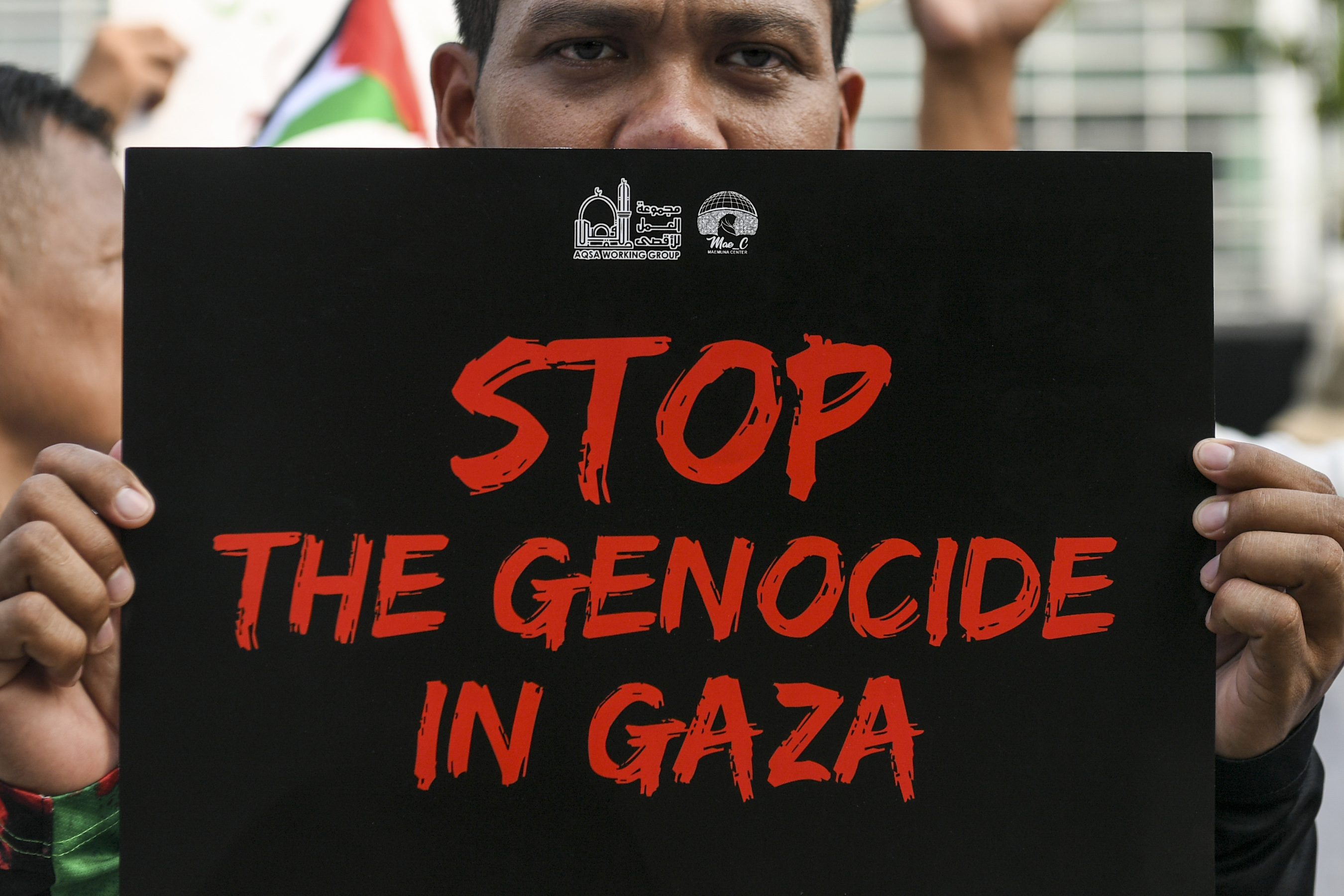 Aksi dukungan terhadap Palestina. 