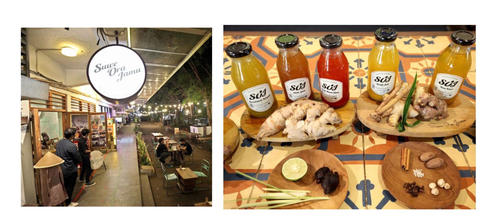 Pertama buka di Petak Enam, Glodok, Jakarta, pada 2012, Suwe Ora Jamu (SOJ) hingga kini total telah membuka 8 kedai.