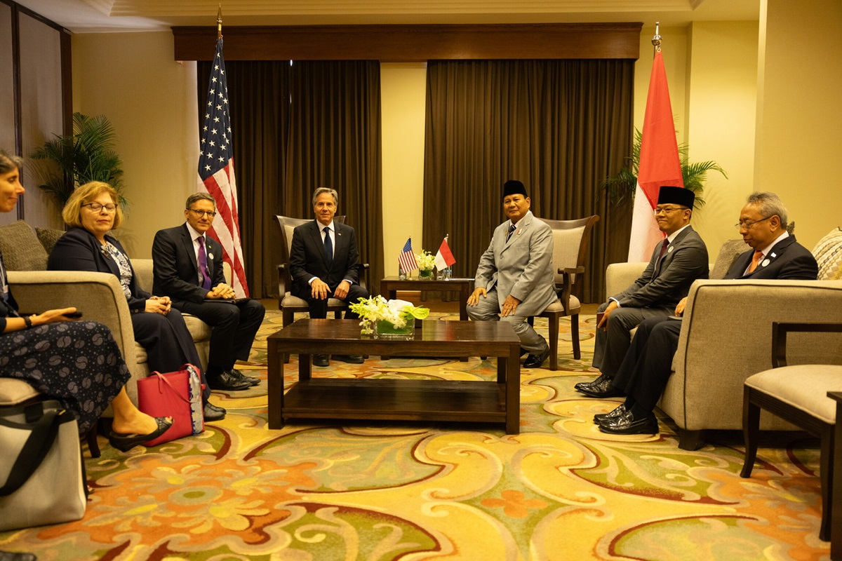 Menlu AS, Antony Blinken, bertemu Prabowo Subianto diskusi ini berfokus pada pentingnya Hamas menerima proposal gencatan senjata.