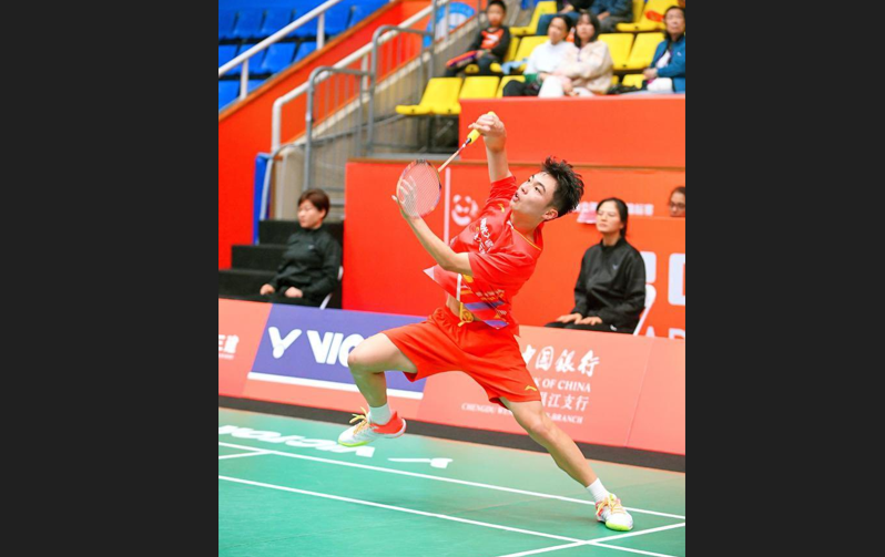 Pebulu Tangkis putra Tiongkok Zhang Zhi Jie. 