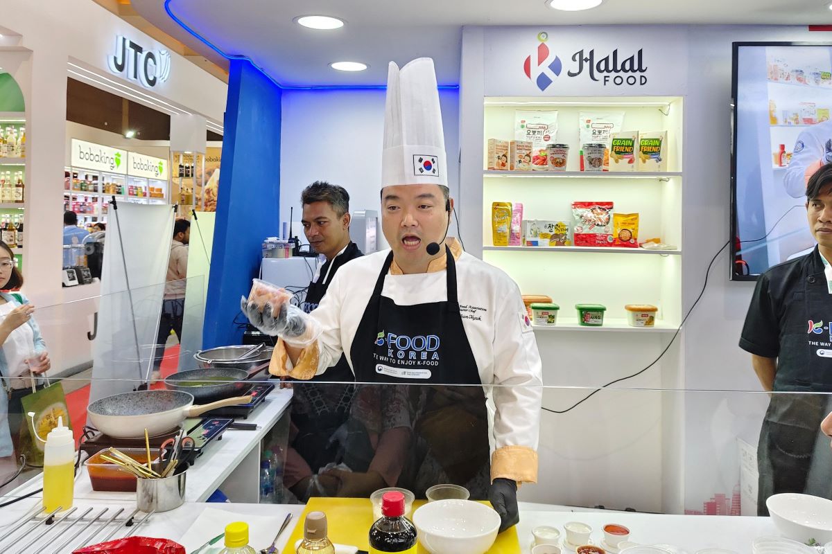 Paviliun Korea Selatan di Food & Hospitality Indonesia (FHI) 2024.