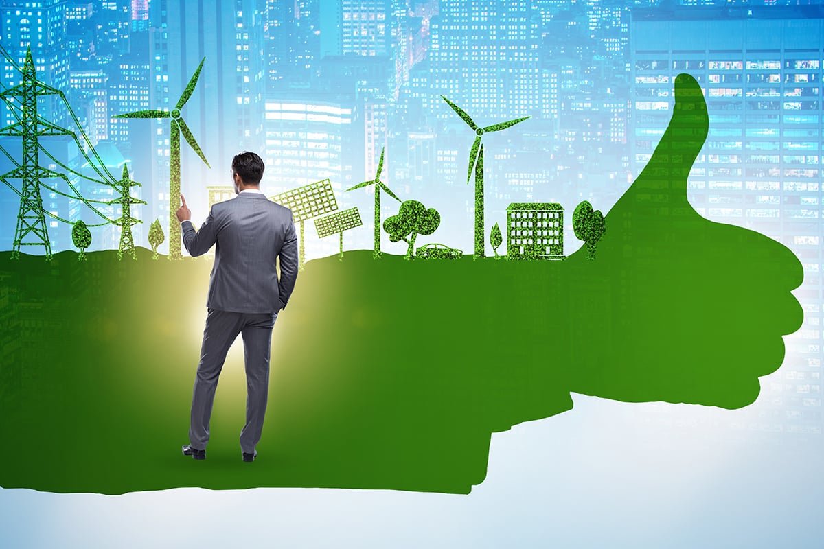 Ilustrasi perusahaan paling berkelanjutan.
