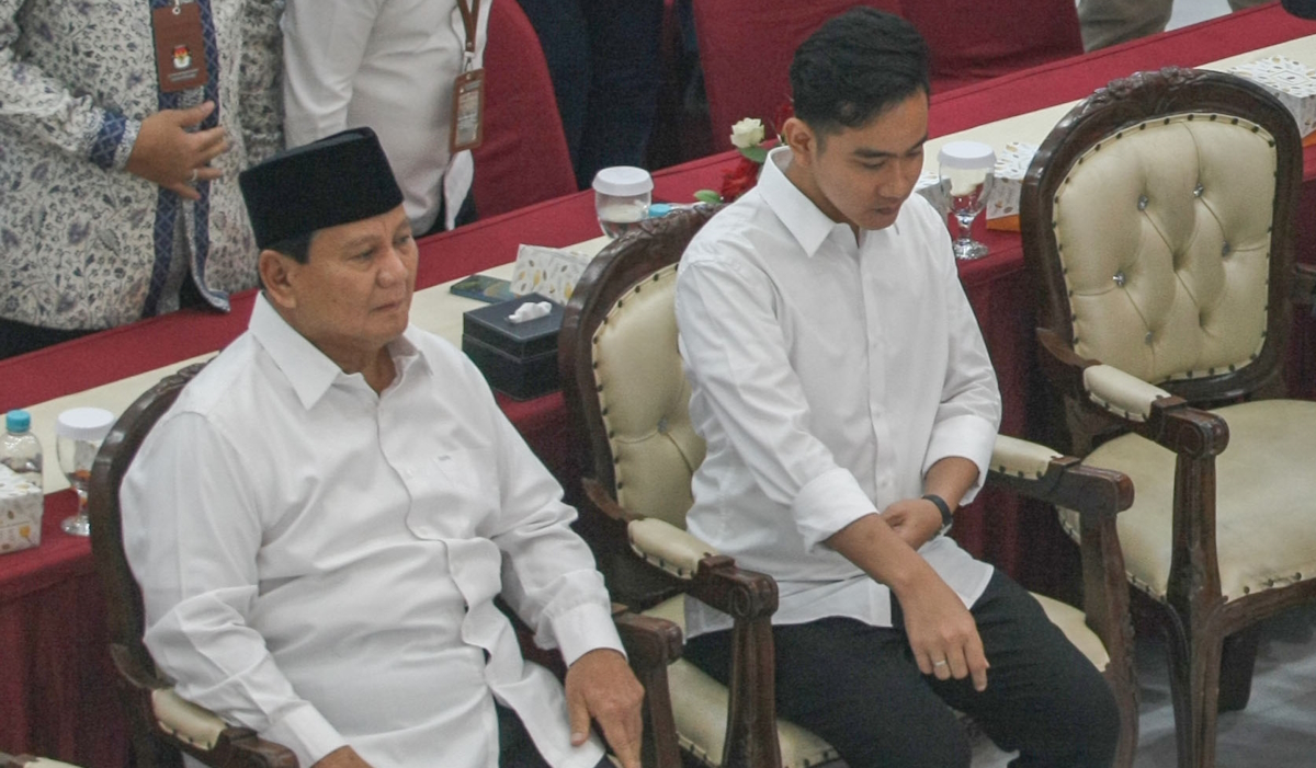 Presiden terpilih Prabowo Subianto dan wakil presiden terpilih Gibran Rakabuming Raka 
