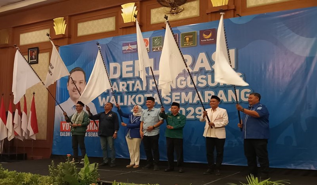 Para pimpinan parpol yang tergabung dalam Koalisi Semarang Maju mendeklarasikan mengusung Yoyok Sukawi di Pilkada Semarang.