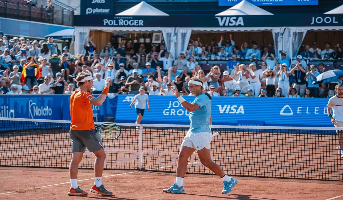 Ganda putra Rafael Nadal (kanan) dan Casper Ruud