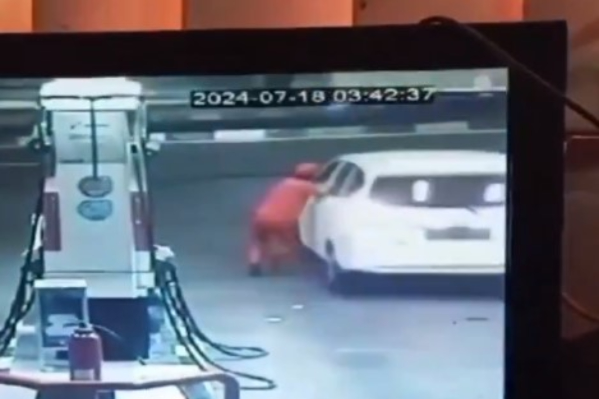 Seorang petugas SPBU di Pasar Rebo, Jakarta Timur terseret saat menghadang mobil yang kabur karena tak bayar bensin