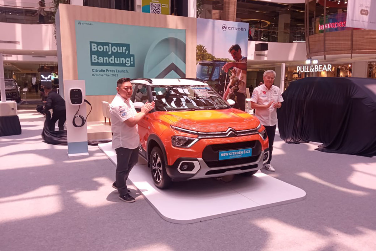 Citroën Ë-C3 All Electric saat diperkenalkan di Bandung, Jawa Barat pada November 2023.