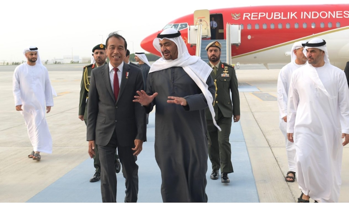 Kedatangan Presiden Joko Widodo disambut Presiden PEA Mohammed bin Zayed Al Nahyan