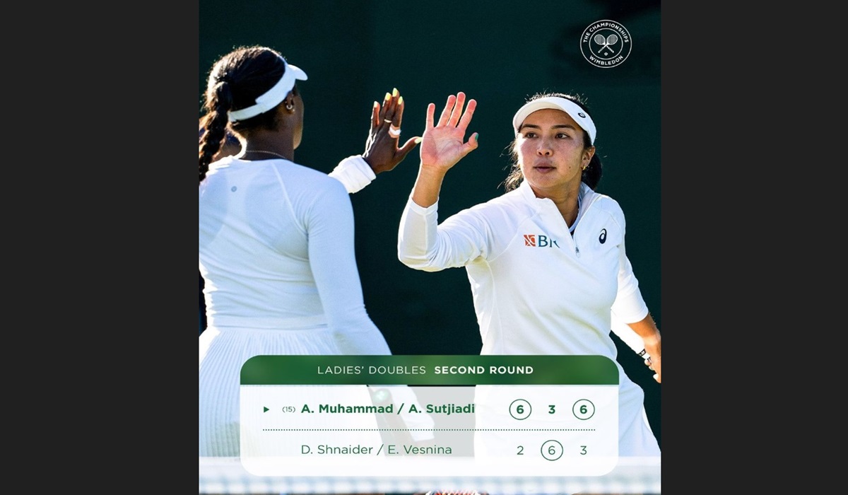 Ganda putri Aldila Sutjiadi/Asia Muhammad melaju ke 16 besar Wimbledon.