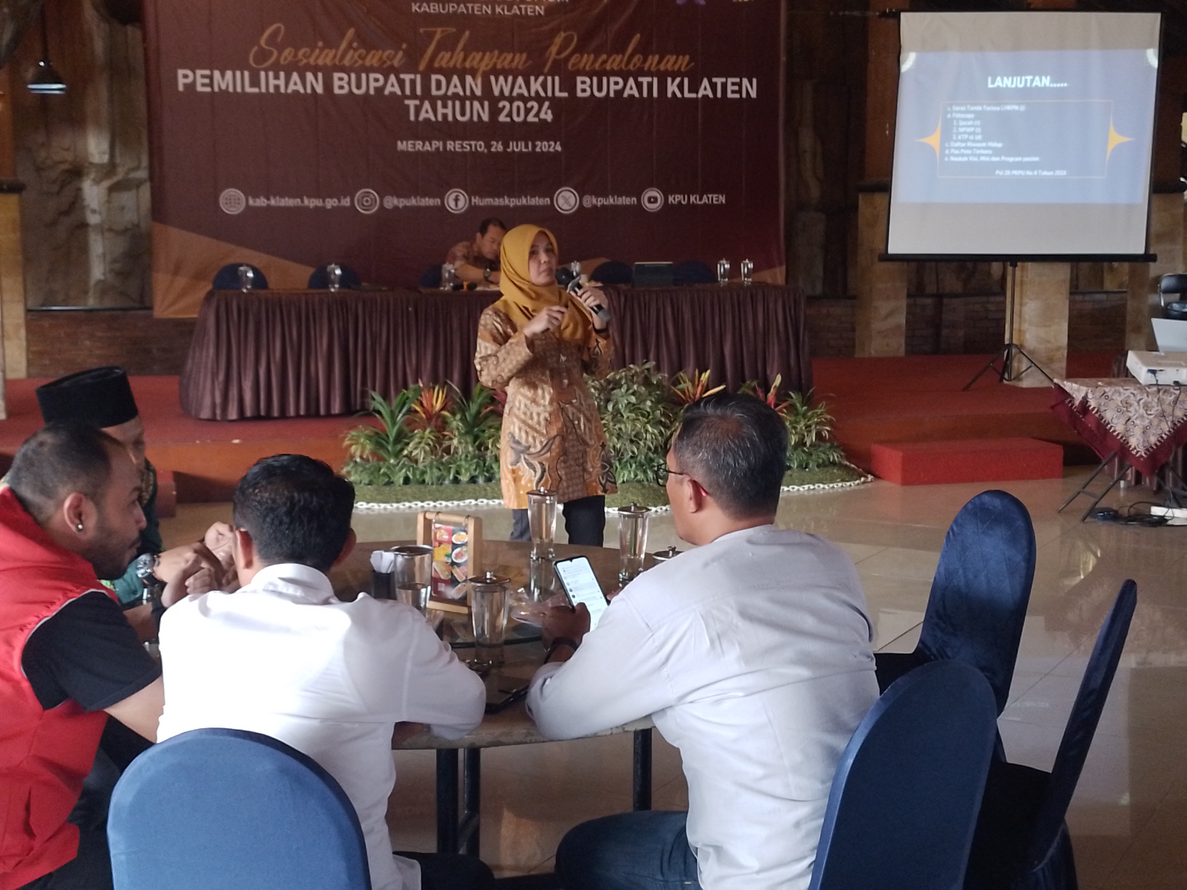Sosialisasi tahapan pencalonan dalam pemilihan Bupati dan Wakil Bupati Klaten 2024.