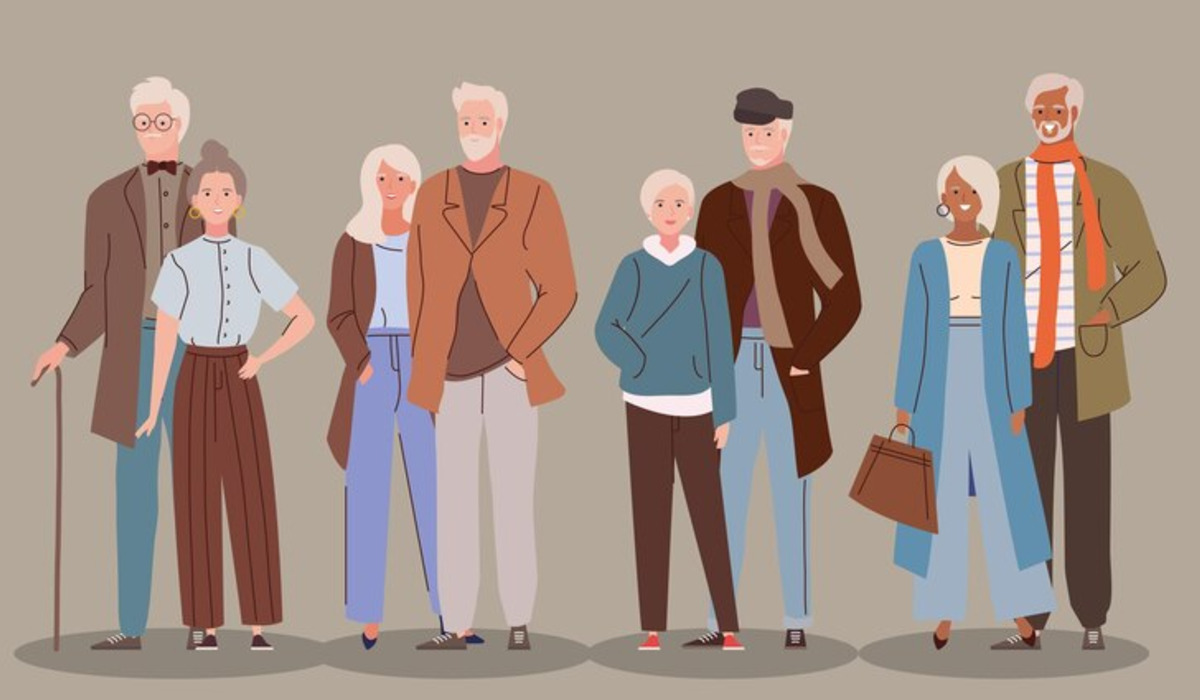 Ilustrasi aging population.