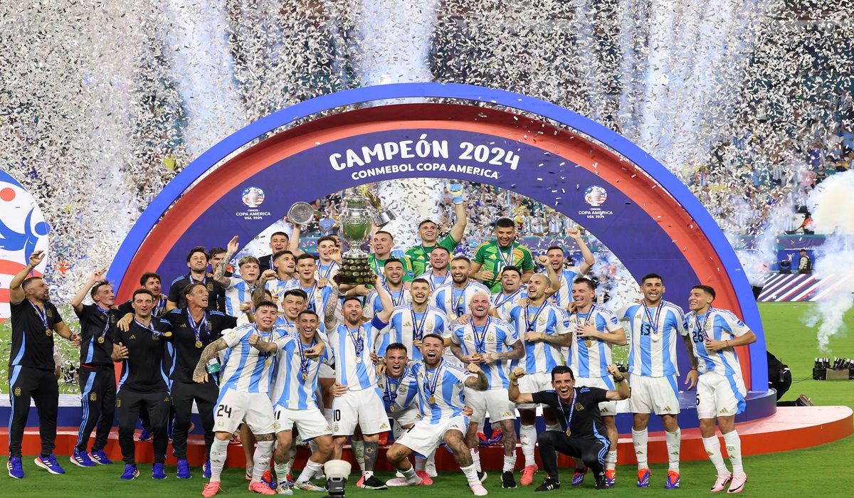 Timnas Argentina usai menjuarai Copa America