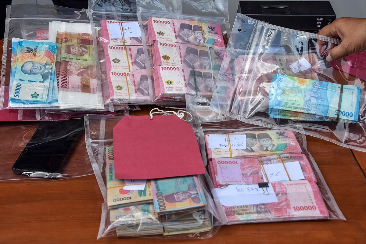 Ilustrasi uang palsu.