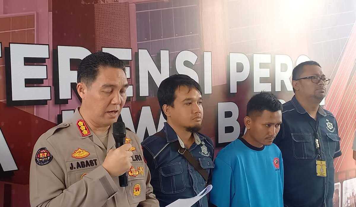 Pegi Setiawan dalam konferensi pers yang digelar Polda Jabar.