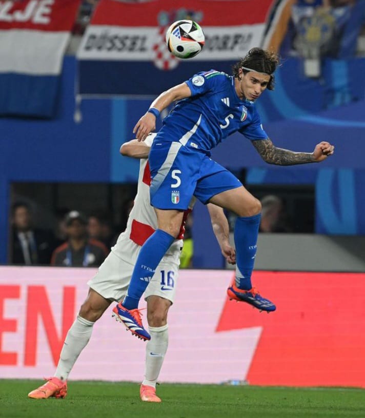 Bek Timnas Italia Riccardo Calafiori saat tampil di Piala Eropa 2024