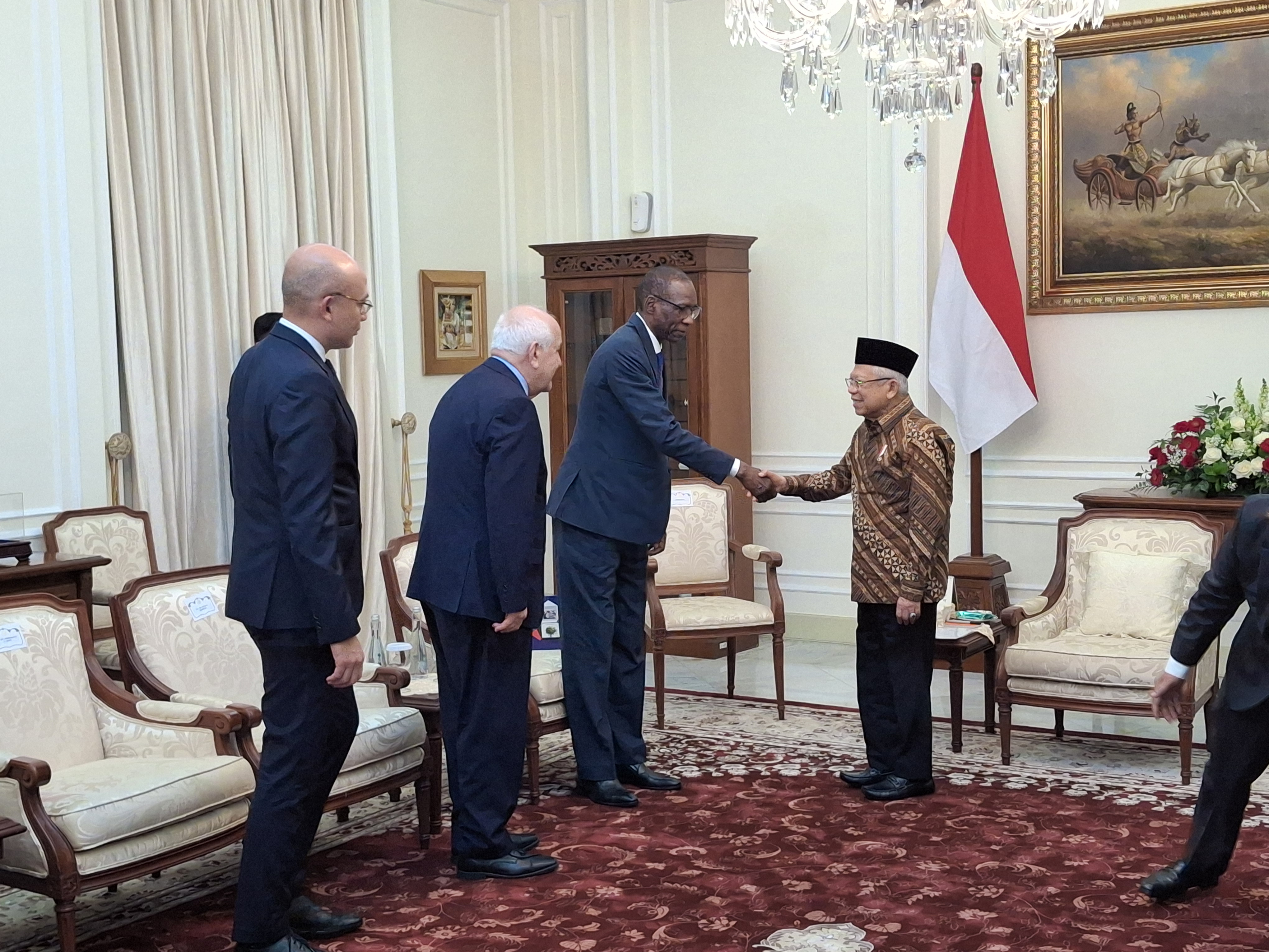 Wapres Ma'ruf Amin menerima Wakil Tetap Palestina untuk PBB, Duta Besar Riyad H Mansour