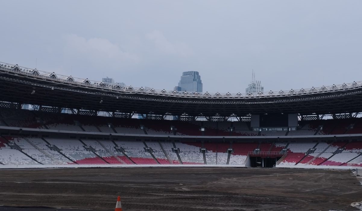 Kondisi lapangan GBK terkini.