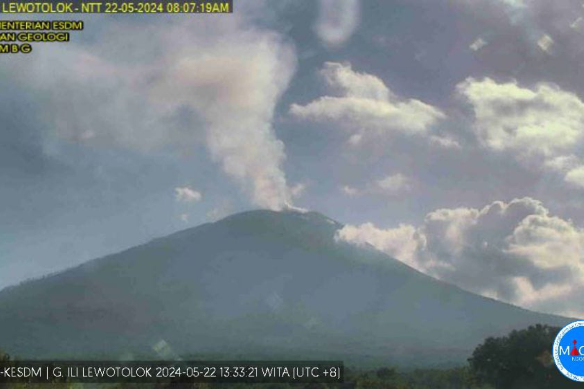 Gunung Lewotolok, NTT tengah erupsi dan diguyur hujan hingga membuat masyarakat harus waspada terhadap banjir lahar