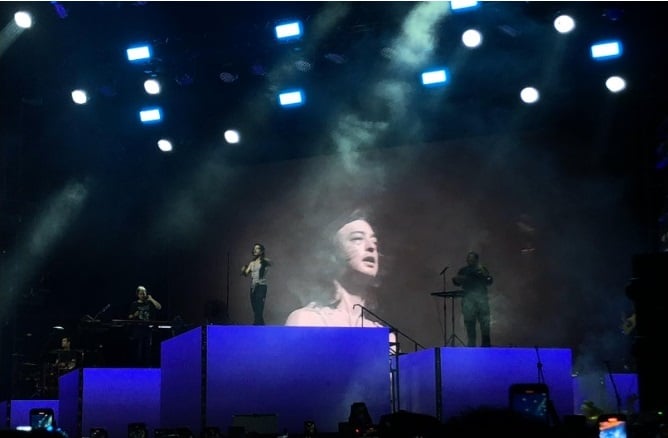 Joji tampil di We The Fest 2024, Minggu (21/7/2024).