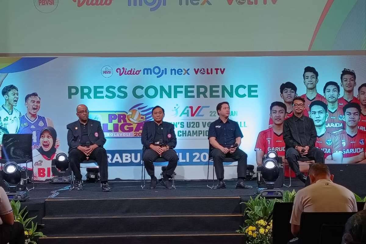 Konferensi pers Kejuaraan Bola Voli Asia Putra U-20.