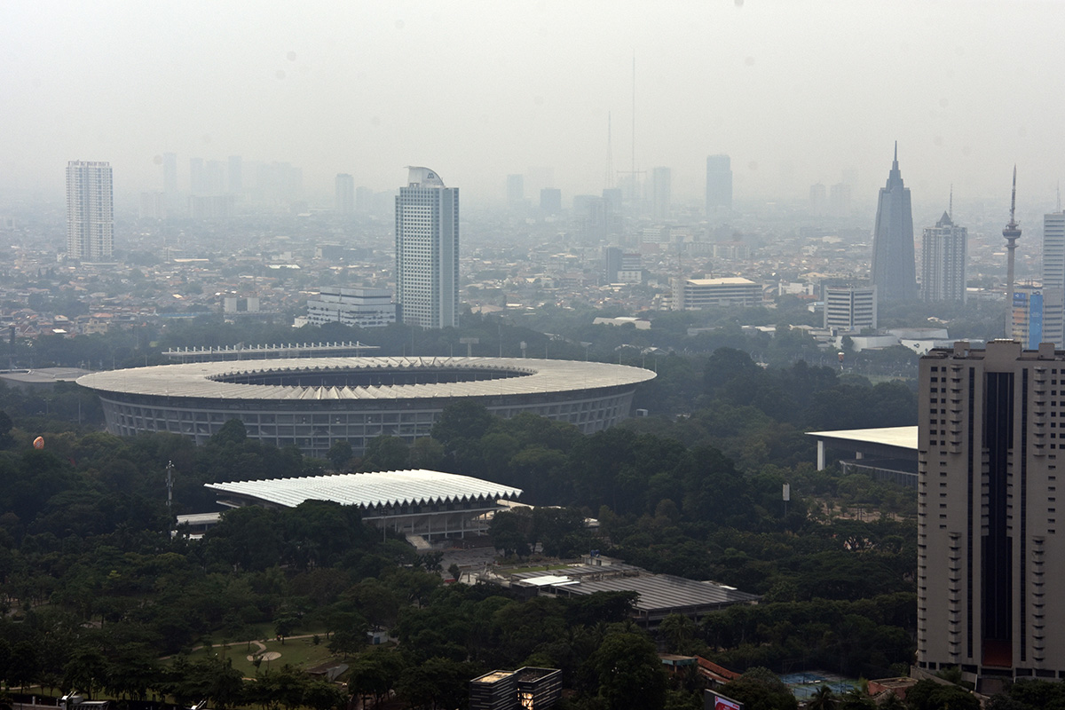 Foto udara kawasan GBK, Senayan, Jakarta.
