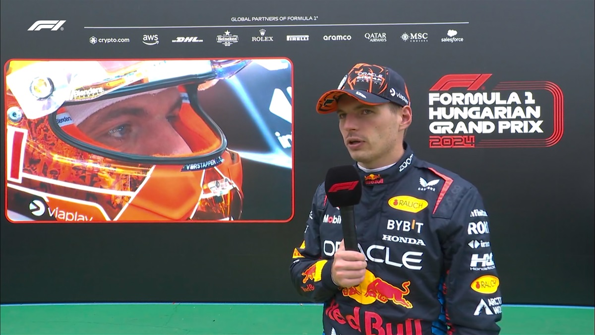 Max Verstappen menunjukkan rasa frustrasinya setelah kualifikasi Grand Prix Hungaria