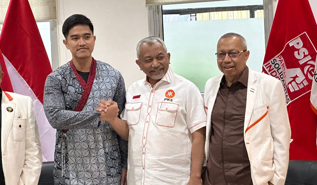 Ketua Umum Partai Solidaritas Indonesia (PSI) Kaesang Pangarep saat menyambangi kantor DPP PKS, Jakarta,