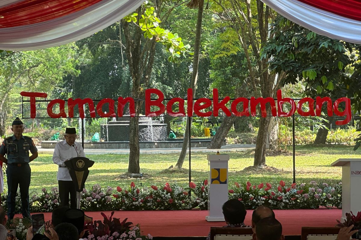 Wakil Presiden Maruf Amin Resmika Taman Balekambang di Surakarta, Jawa Tengah.