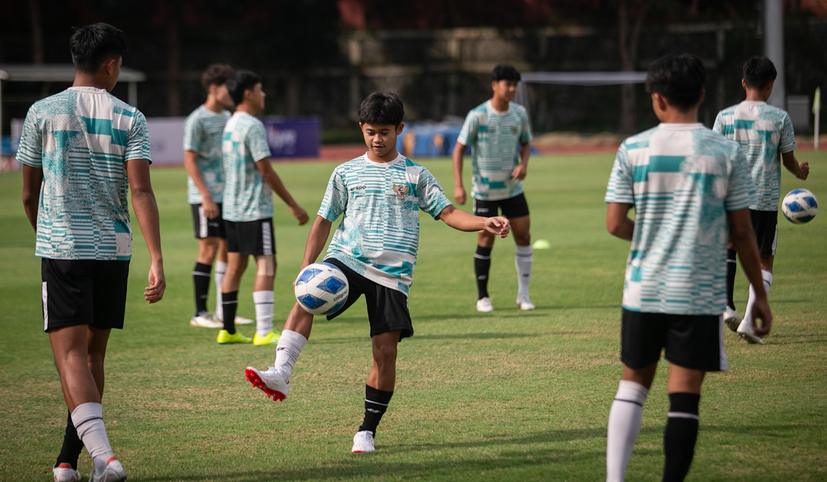 Latihan Timnas Indonesia U-16 jelang pertandingan perebutan juara ketiga Piala AFF U-16 