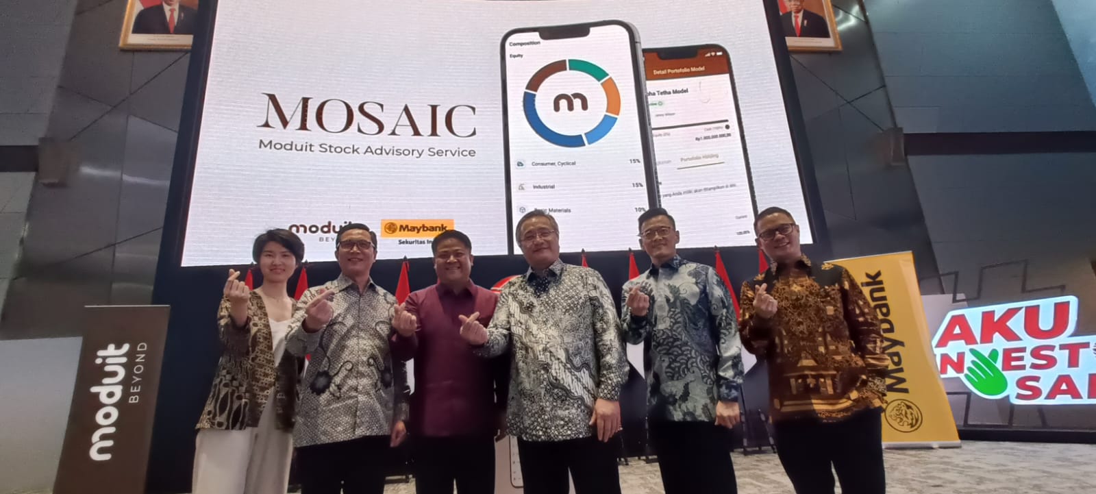 Peluncuran fitur Mosaic (Moduit Stock Advisory Service), di Jakarta.