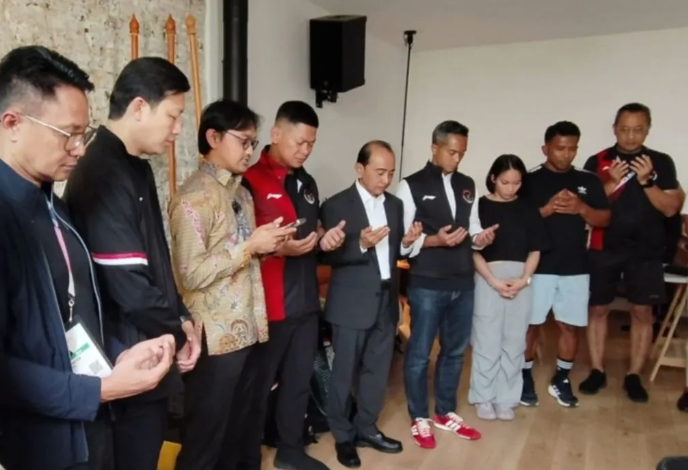Kontingen Indonesia menggelar doa bersama jelang pembukaan Olimpiade Paris 2024