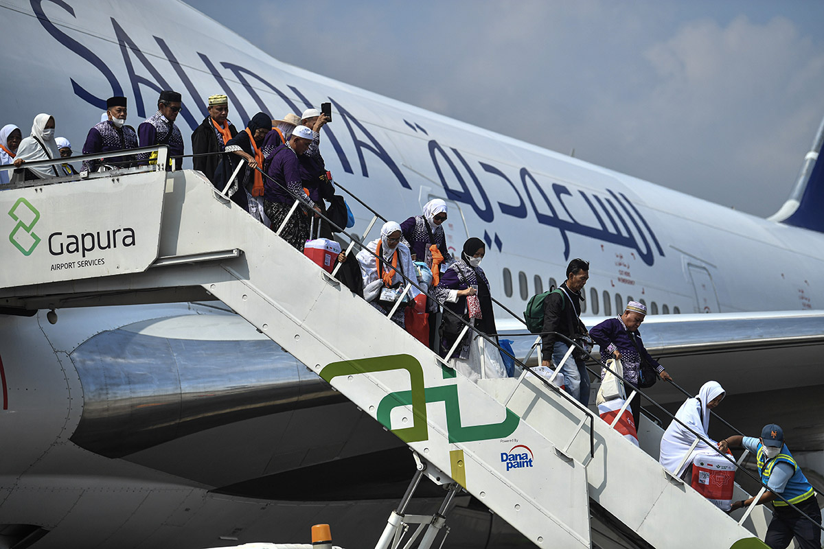 Ilustrasi kepulangan jemaah haji.