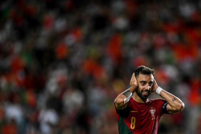 Pemain Portugal Bruno Fernandes. 