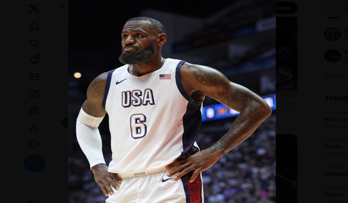 Bintang tim bola basket Amerika Serikat LeBron James
