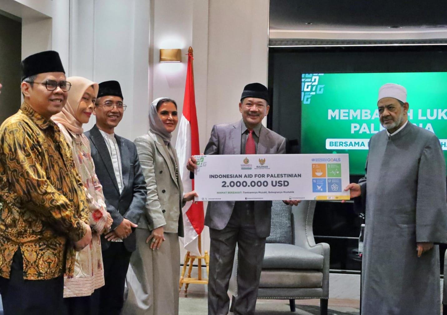 Baznas salurkan bantuan US$2 juta untuk Palestina lewat Grand Syekh Al Azhar