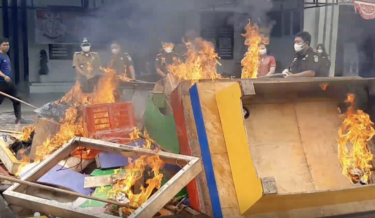 Pemusnahan barang bukti di Deli Serdang