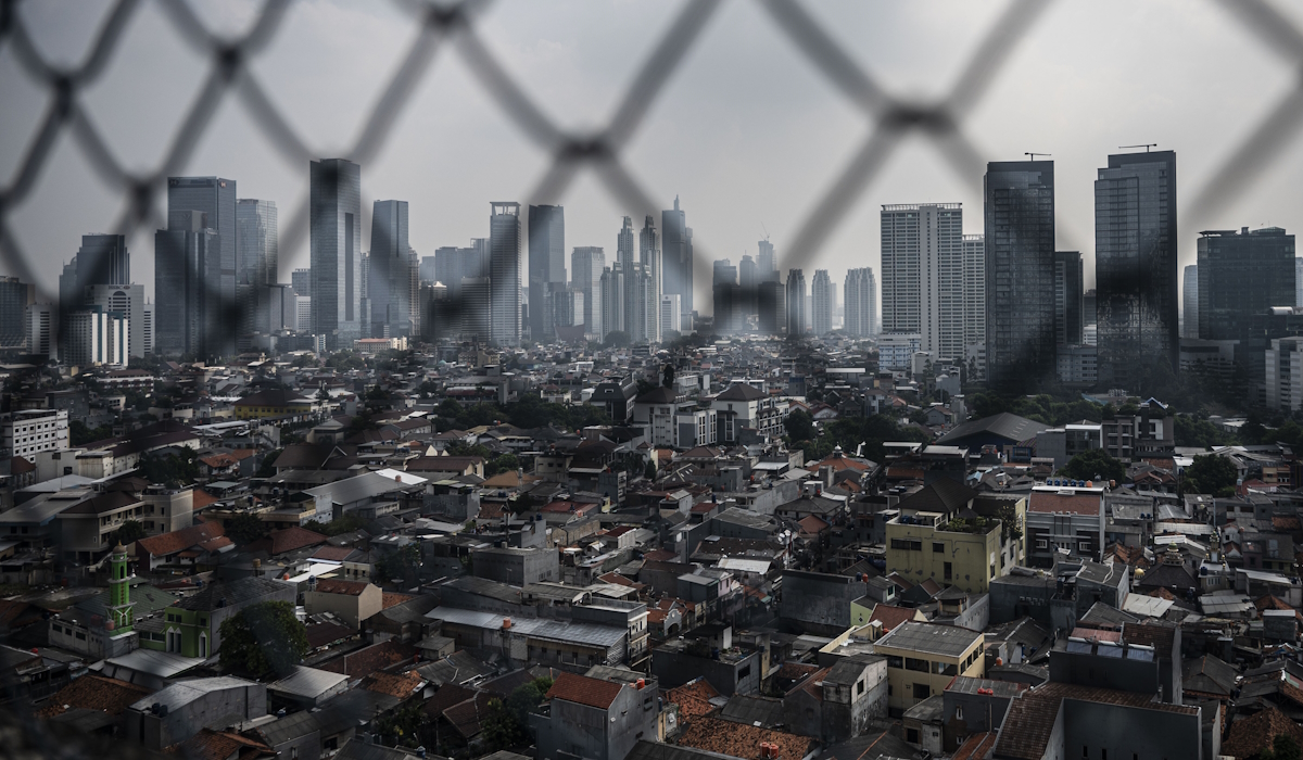 Deretan permukiman penduduk di kawasan Kuningan, Jakarta 