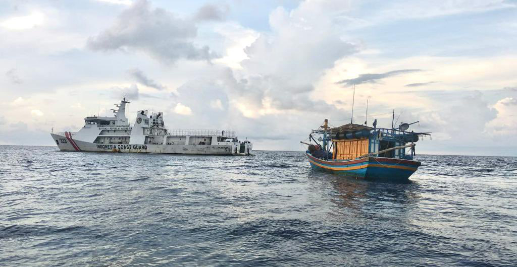 Bakamla berhasil menangkap kapal ikan asing (KIA) berbendera Vietnam yang sedang menangkap ikan di perairan Indonesia