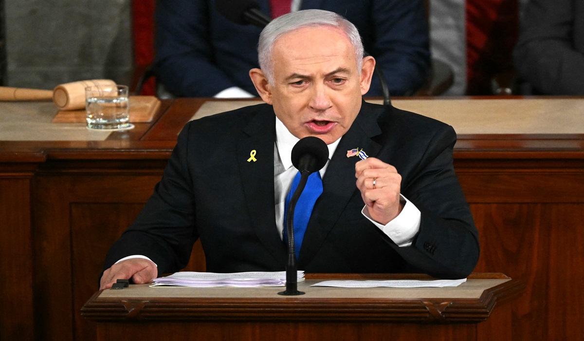 Perdana Menteri Israel Benjamin Netanyahu saat berpidato di Kongres AS.