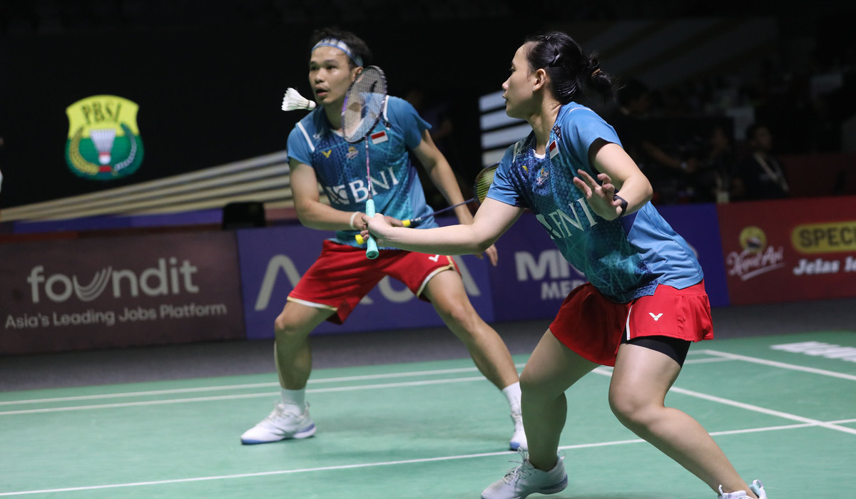 Pebulu tangkis ganda campuran Indonesia Rinov Rivaldy dan  Pitha Haningtyas Mentari.