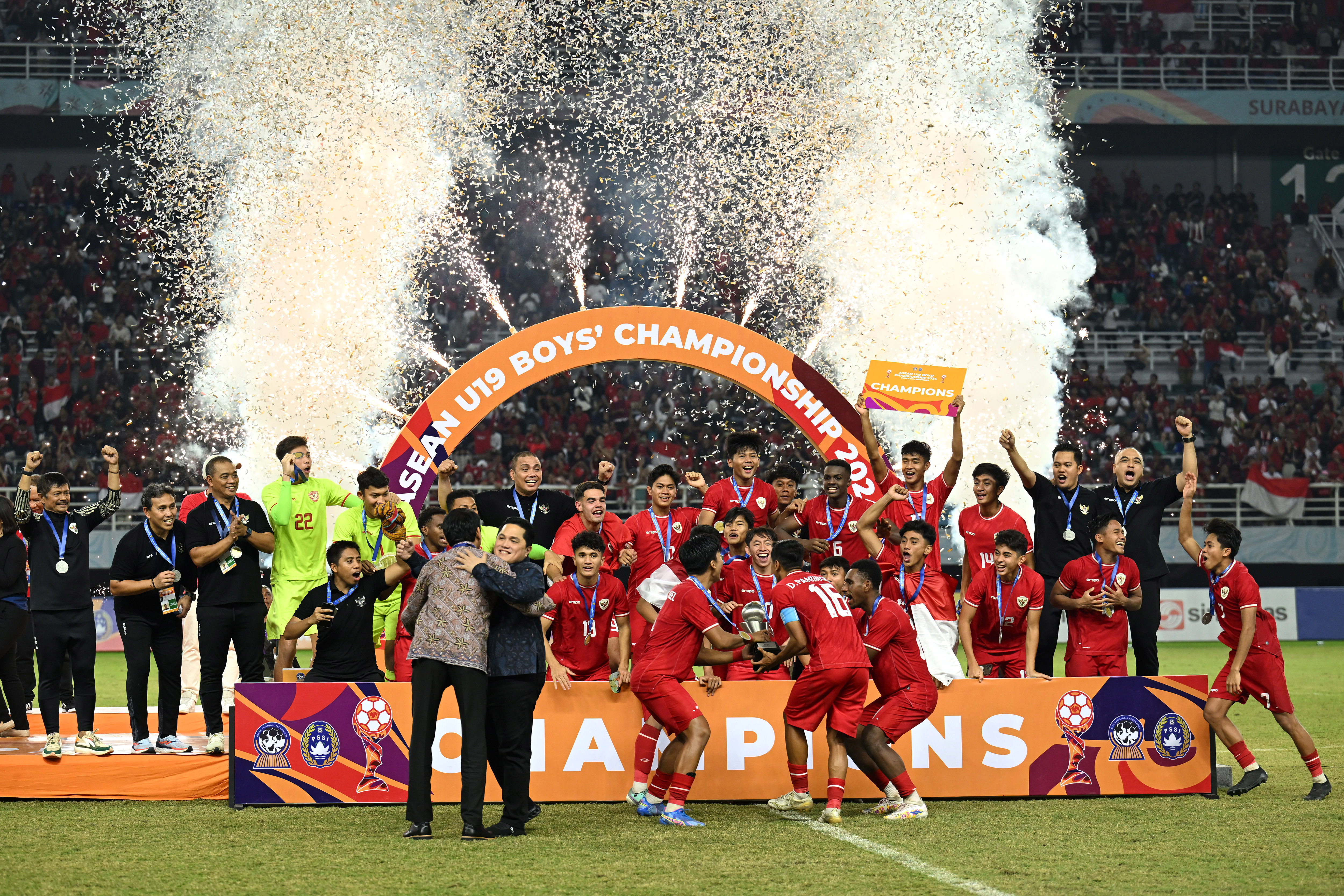 Selebrasi Timnas Indonesia juara Piala AFF U-19