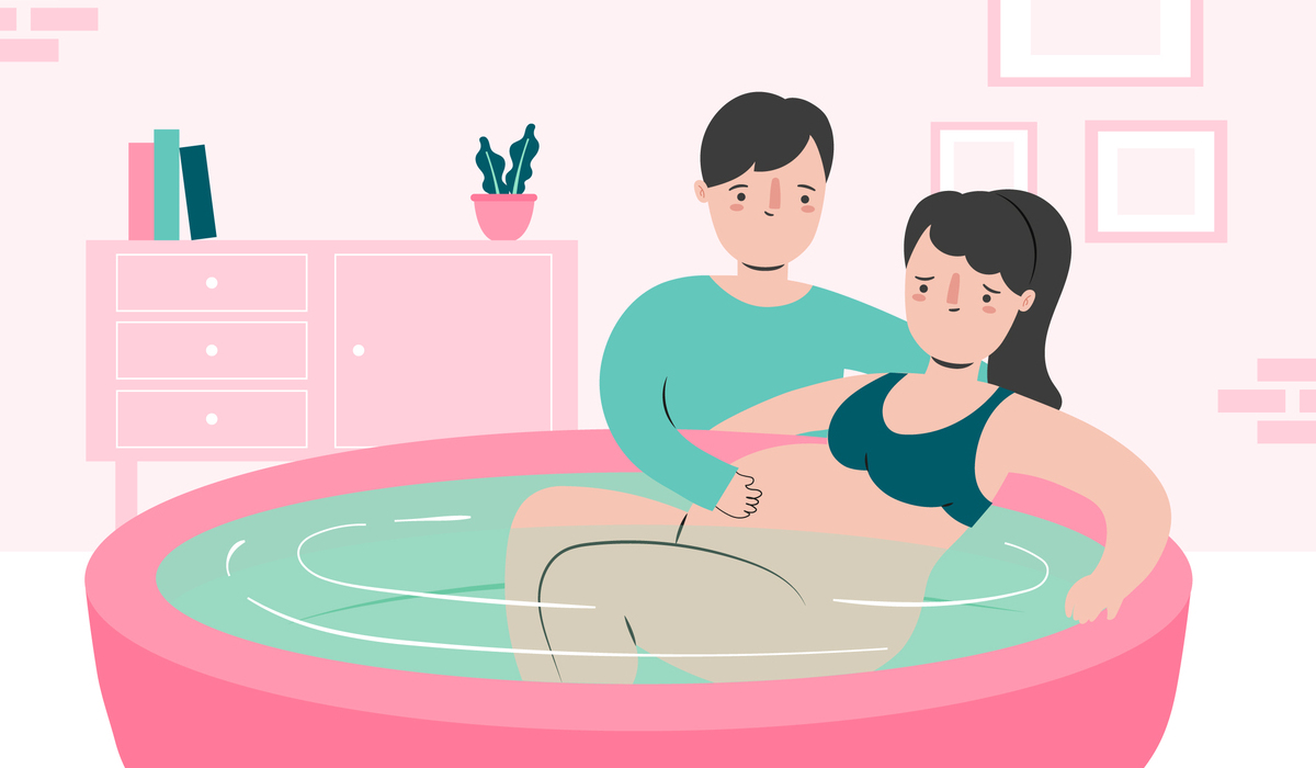 Ilustrasi water birth.
