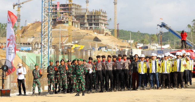 Upacara Peringatan HUT ke-78 Kemerdekaan RI di Sumbu Kebangsaan IKN, Penajam Paser Utara, Kalimantan Timur, Kamis (17/8/2023). 