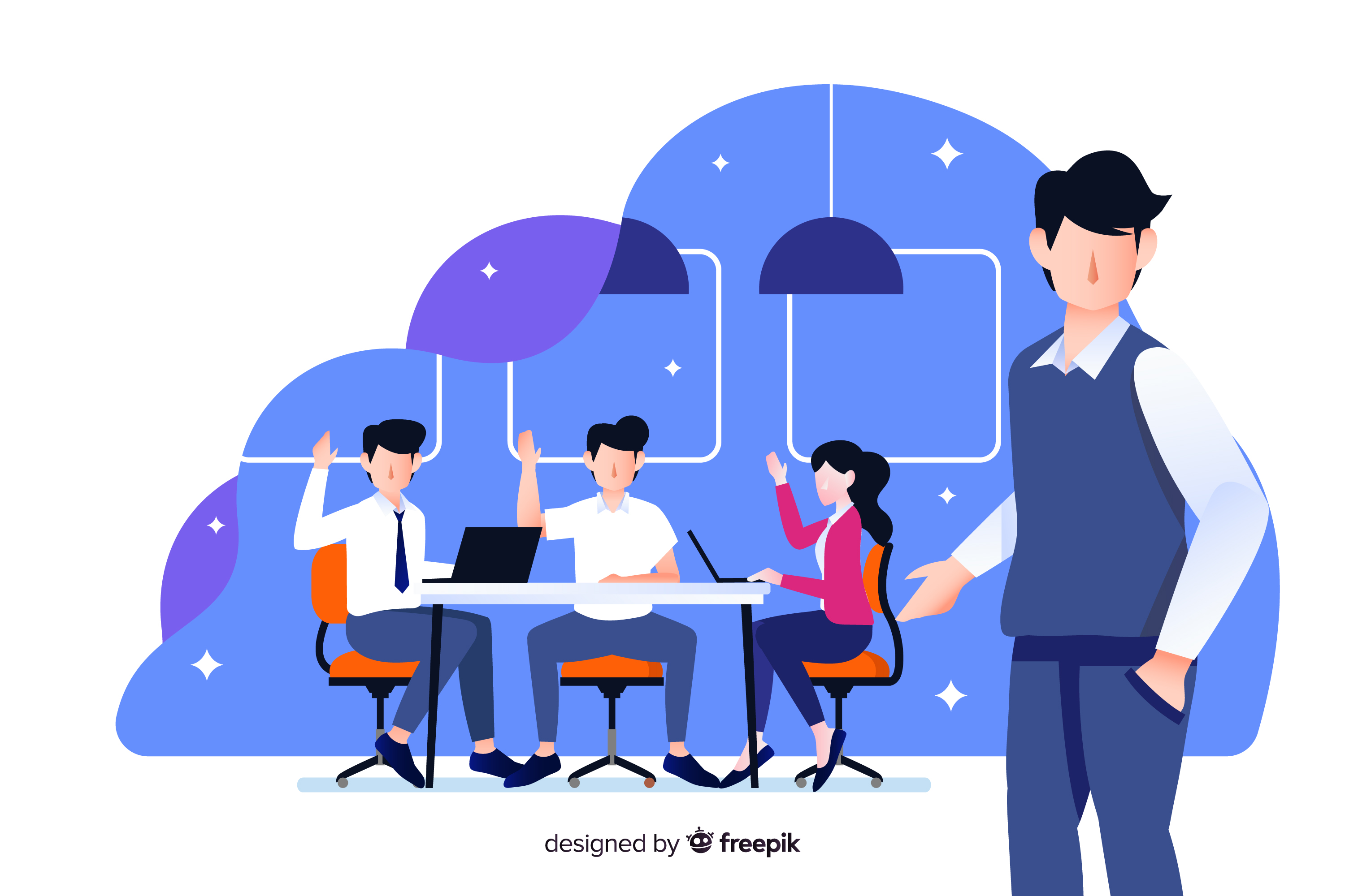 Ilustrasi pekerja teknologi.