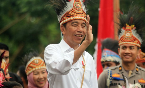 Presiden Joko Widodo di  Istora Papua Bangkit, Jayapura, Selasa (23/7/2024).