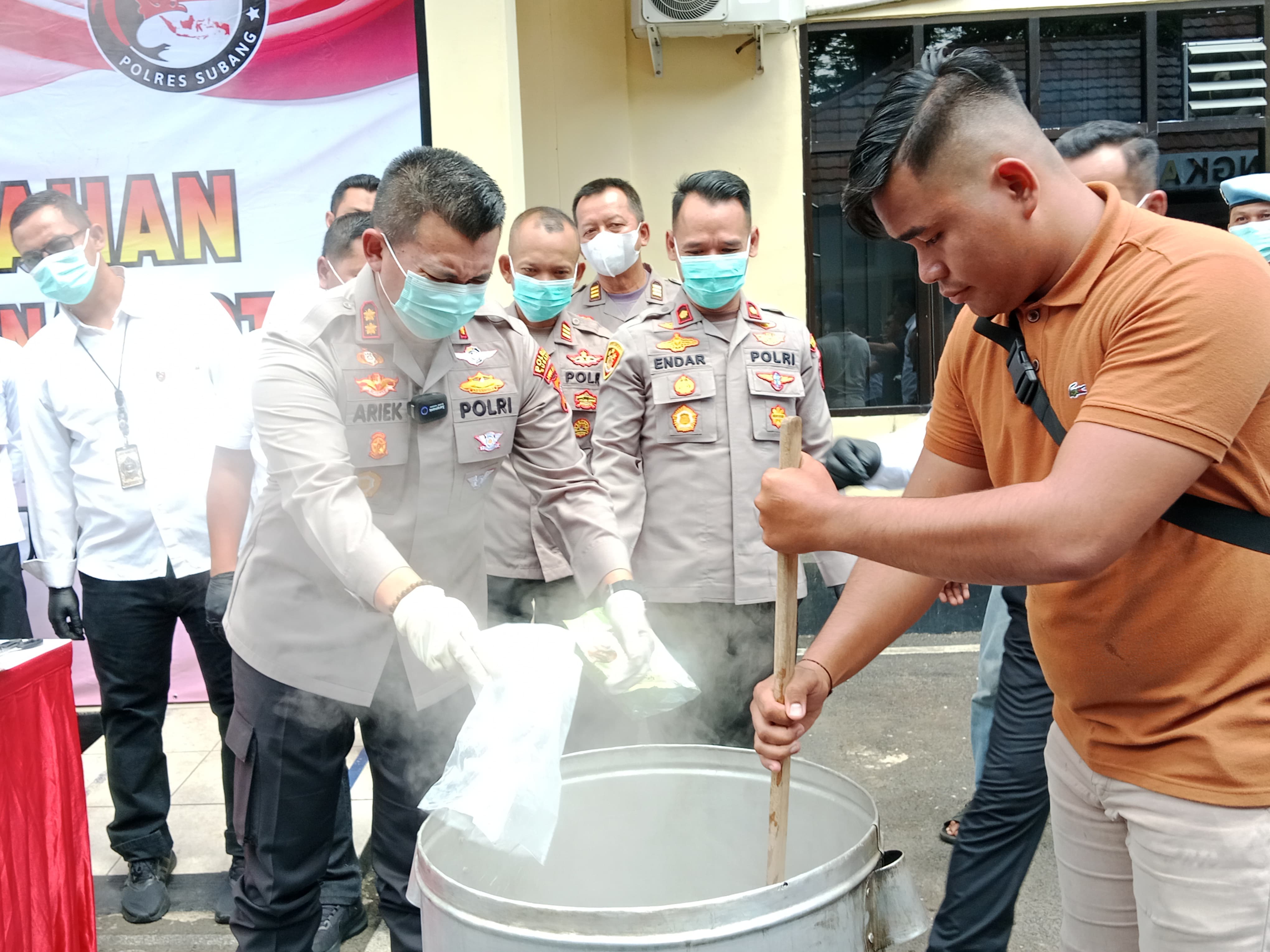 Polres Subang Musnahkan 5,14 Kg Sabu Senilai Rp5 Miliar