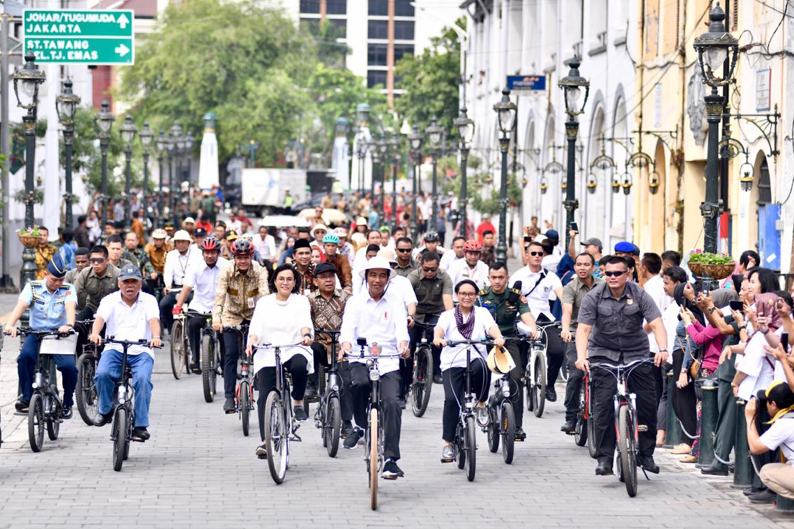 Jokowi Meninjau Revitalisasi Kota Lama Semarang