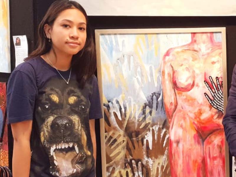 Annabel Ikut Pameran Lukisan Tomato Art School